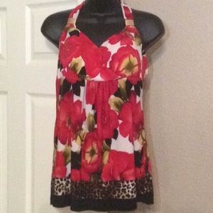 Cache Floral / Animal Print  Halter Top